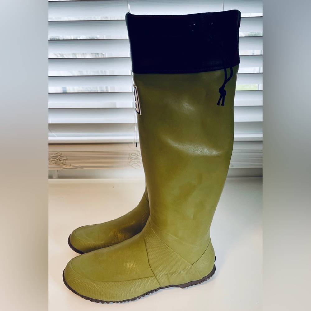 WBSJ Wild Bird Society of Japan Rubber Rain Boots Olive Green Sz. LL/W 9.5-10.5 - Picture 6 of 8